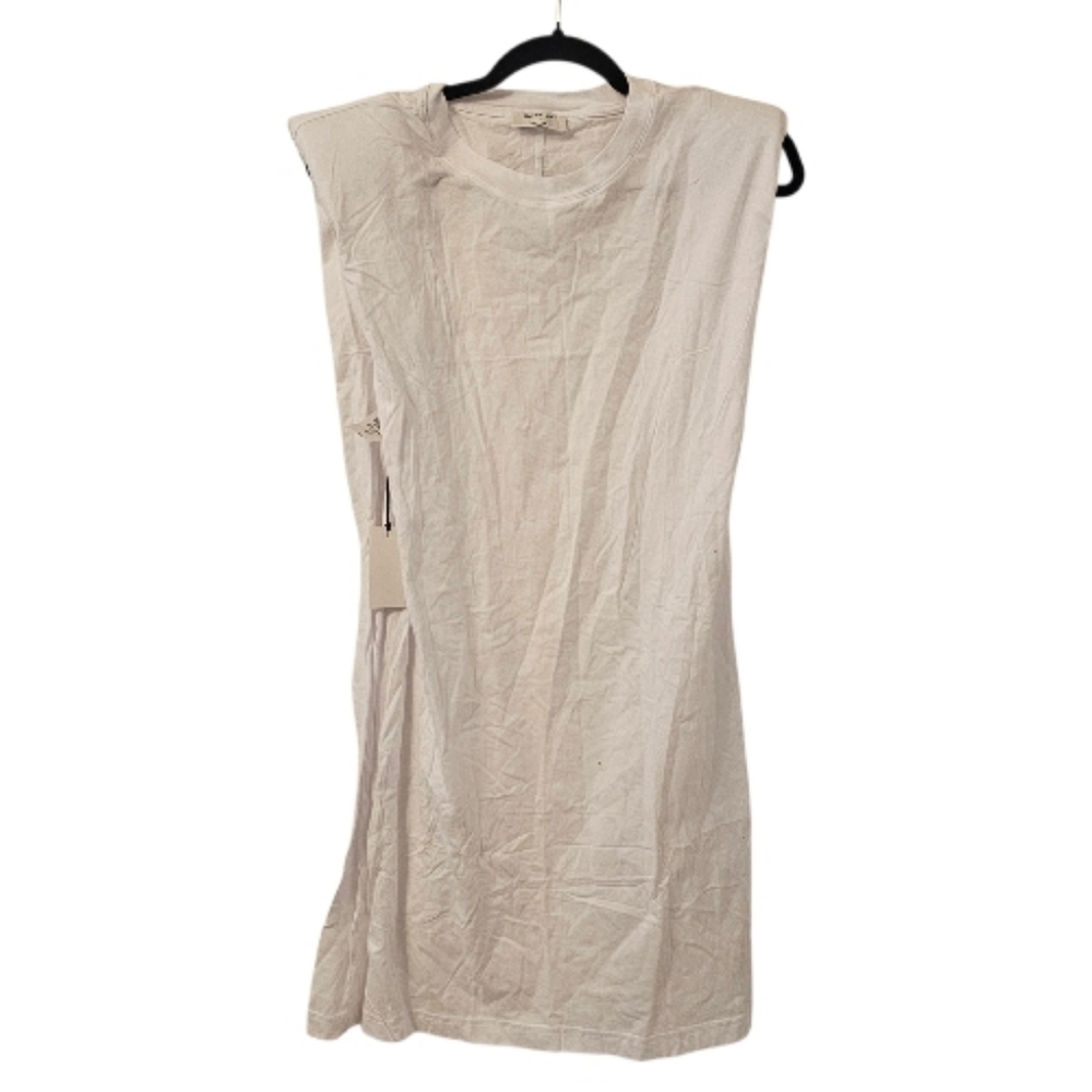 White Babaton Women's Shoulder Pad Mini Dress